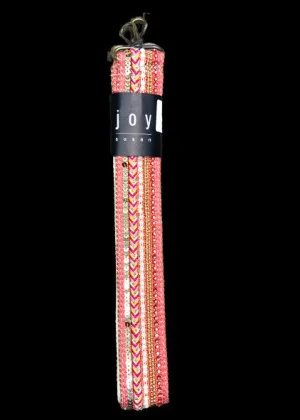 1.5" Beaded Pink Embroidered Guitar Strap