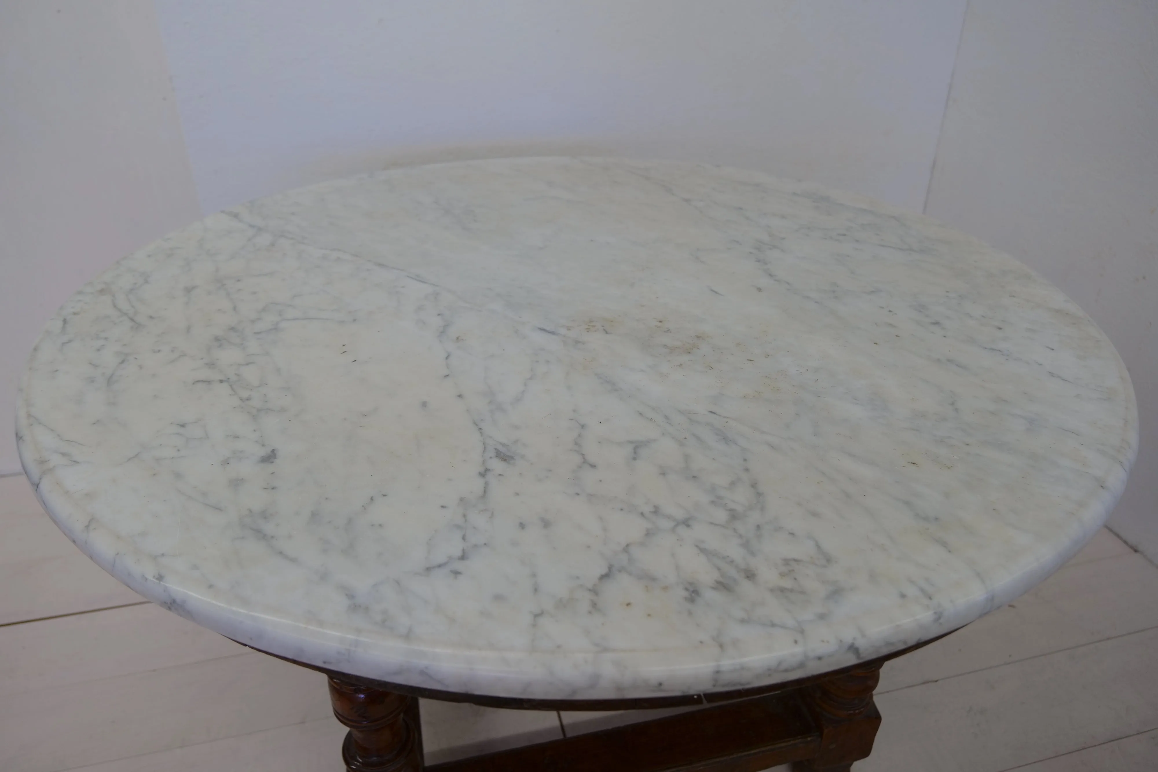18th Century Oversize Wood and Marble Dining Table