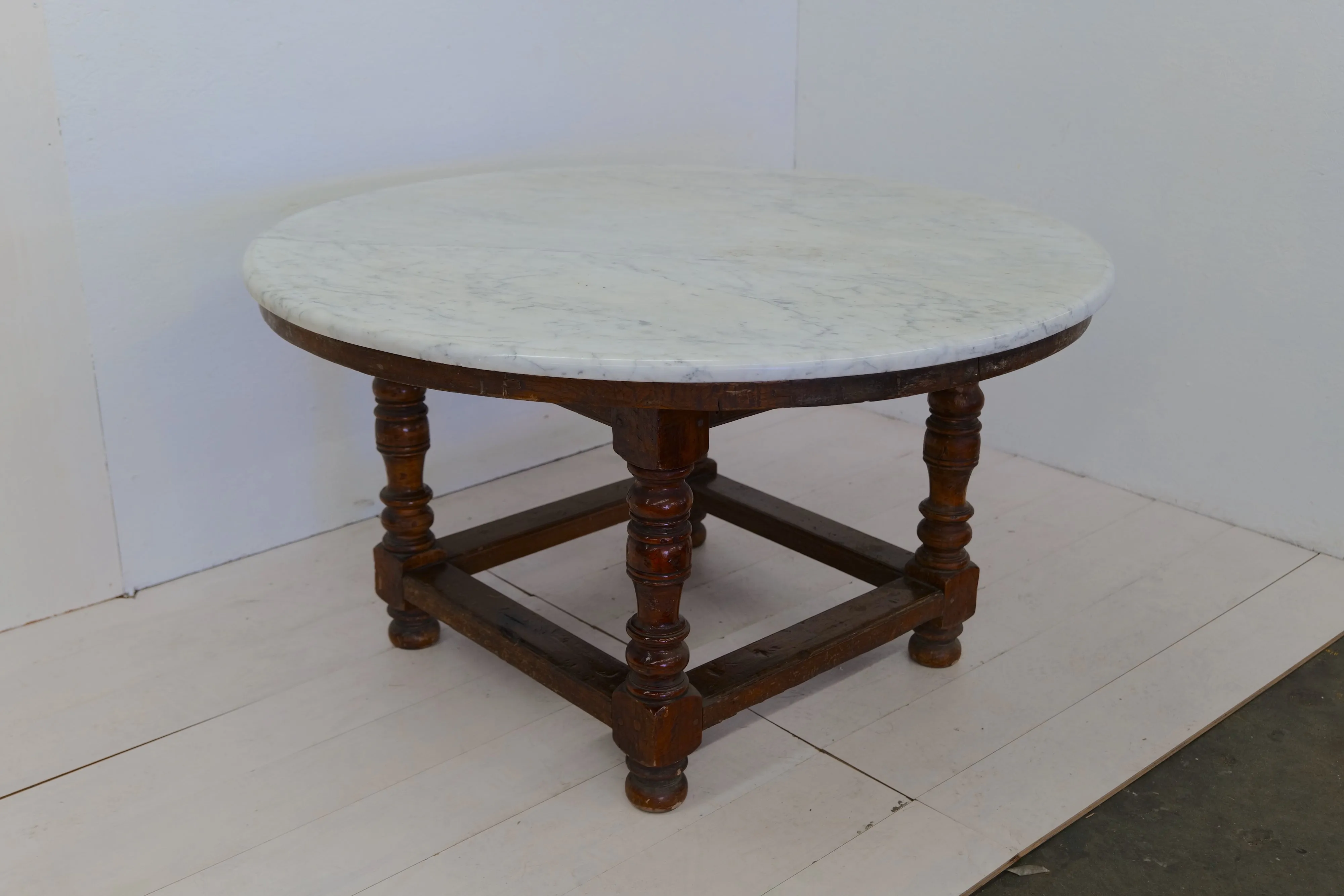 18th Century Oversize Wood and Marble Dining Table