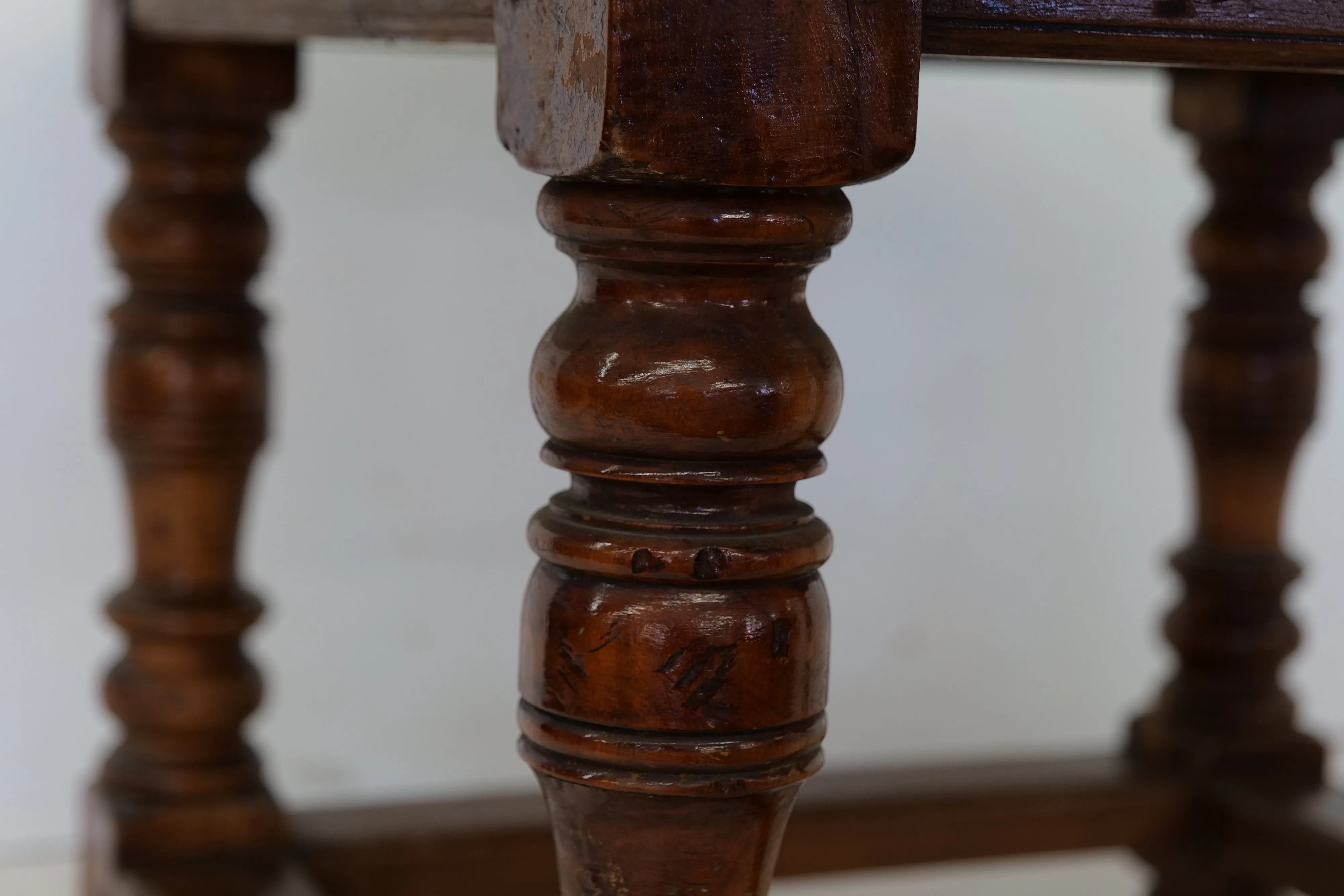 18th Century Oversize Wood and Marble Dining Table