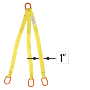 1"x8' (2 ply) Triple Leg Nylon Sling w/ Master Link Both Ends