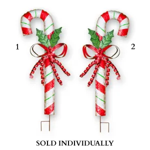 40″ Metal Candy Cane Stakes (2 Styles - Sold individually)