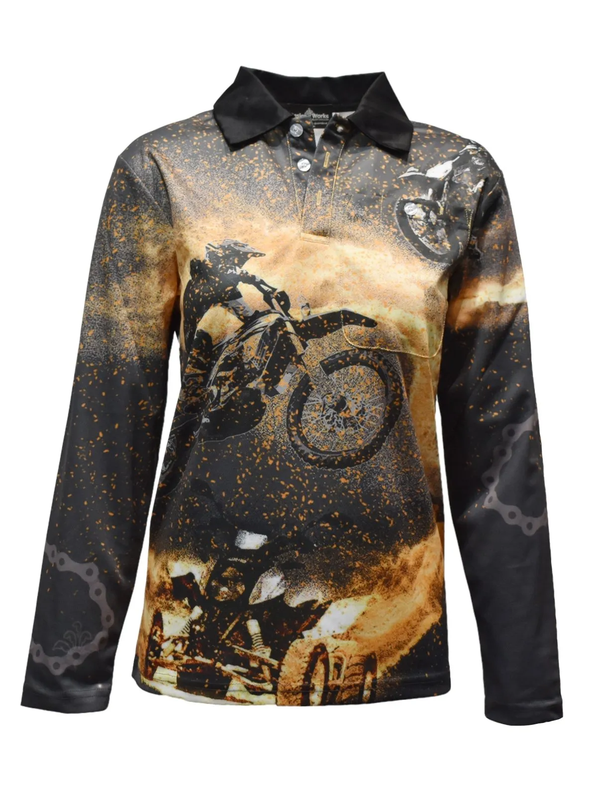 Adult Sun Shirt Long Sleeve - Dirt Bikes Plus Size