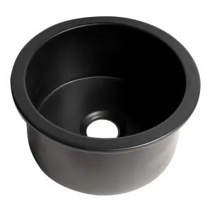 ALFI Brand ABF1818R-BM Black Matte Round 18" x 18" Undermount/Drop in Fireclay Prep Sink