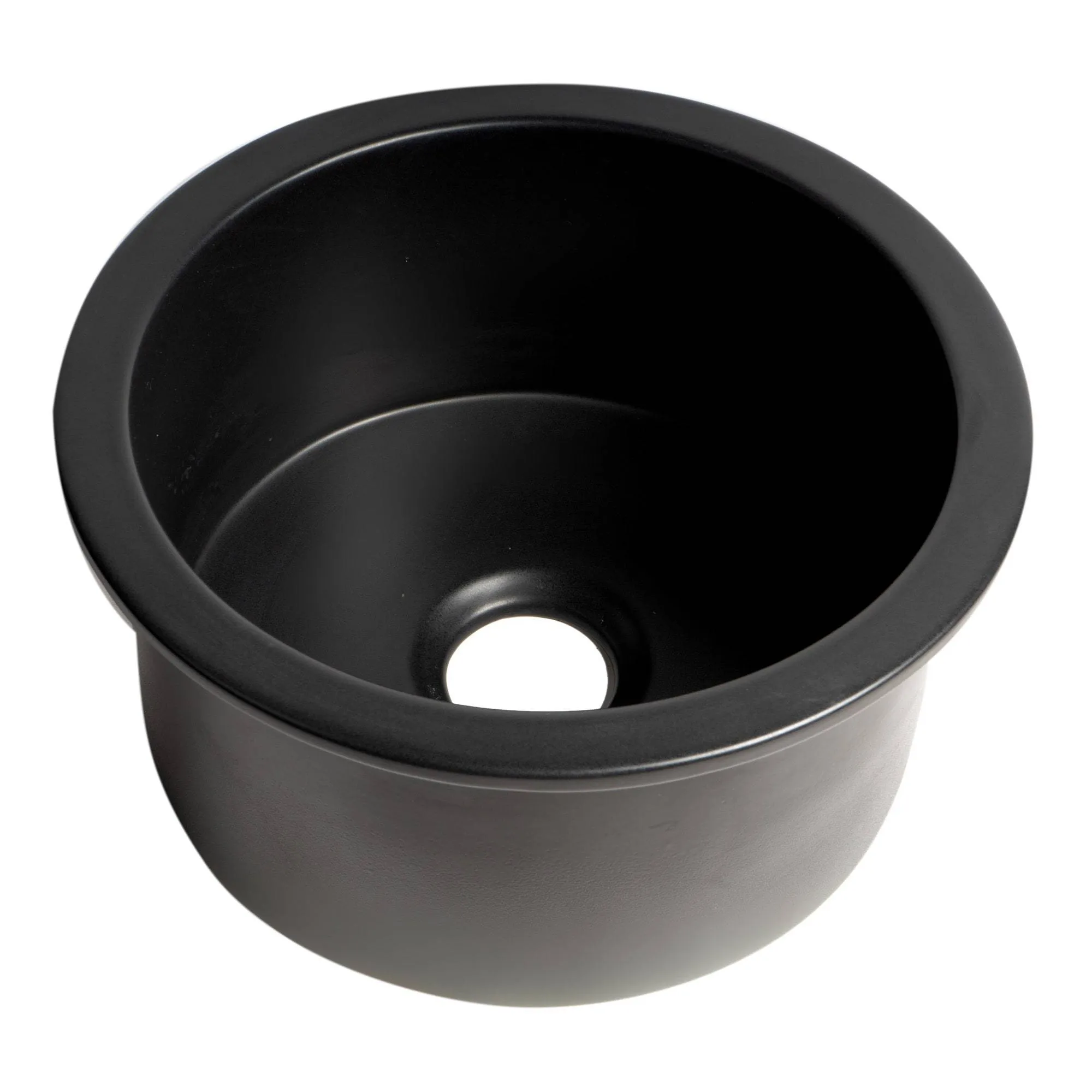 ALFI Brand ABF1818R-BM Black Matte Round 18" x 18" Undermount/Drop in Fireclay Prep Sink
