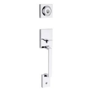 Amador Exterior Trim Handle Set in Polished Chrome - 6 Way Adjustable Latch