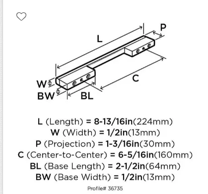 Amerock Separa Pull 6-5/16" Center to Center BP36735
