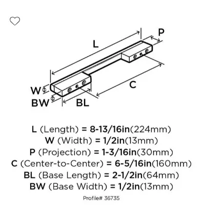 Amerock Separa Pull 6-5/16" Center to Center BP36735