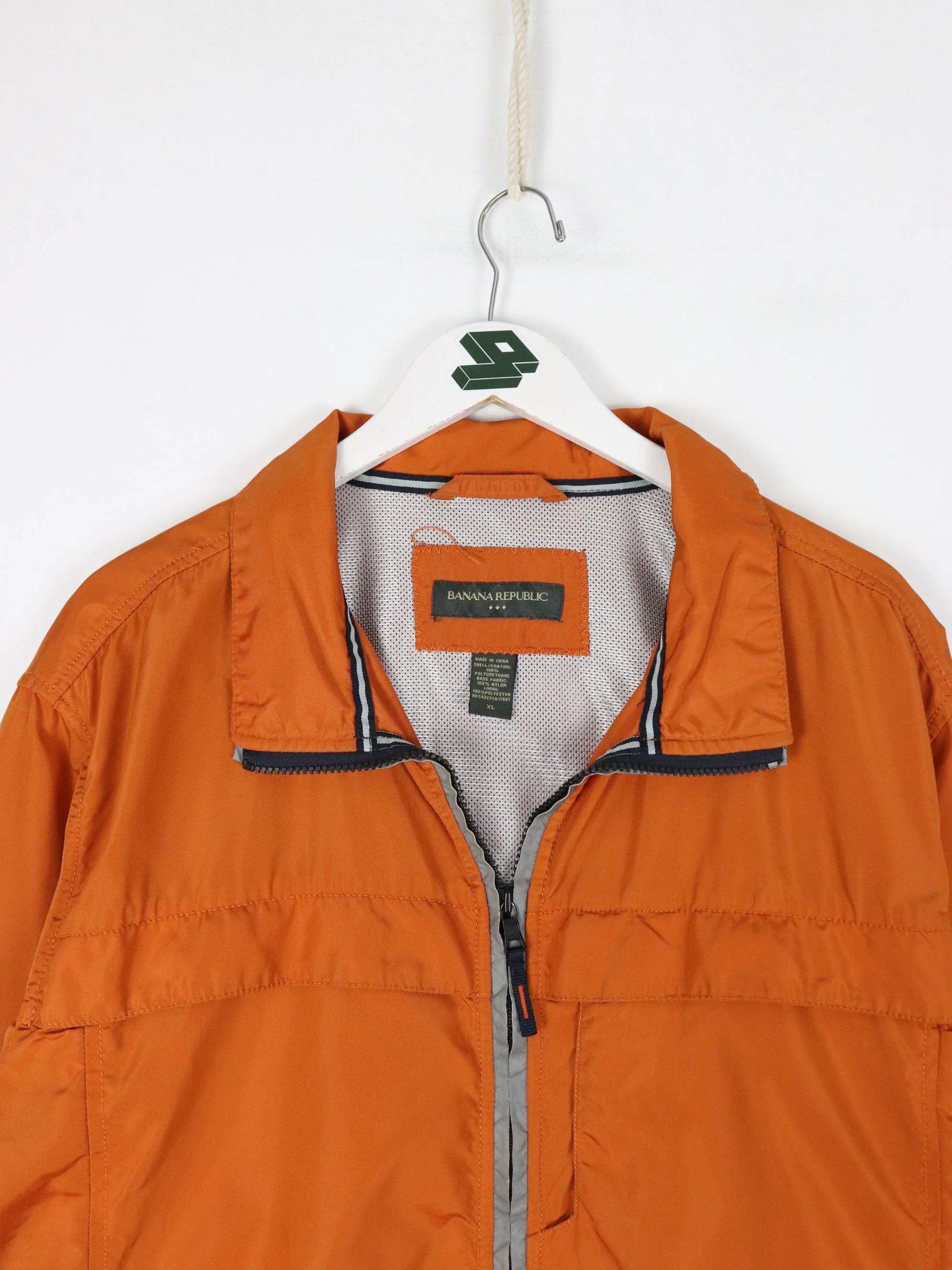 Banana Republic Windbreaker Mens XL Orange Jacket