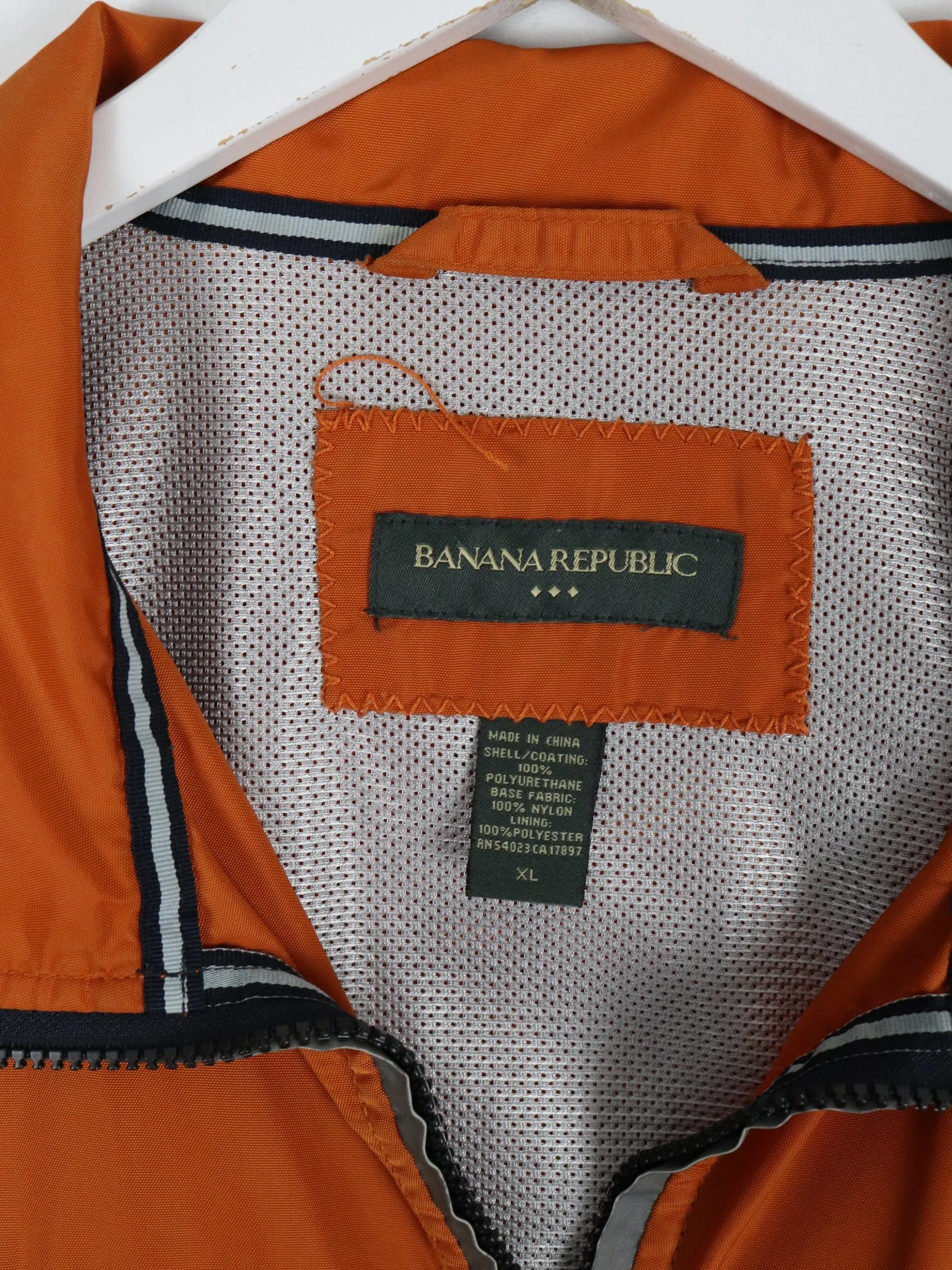 Banana Republic Windbreaker Mens XL Orange Jacket