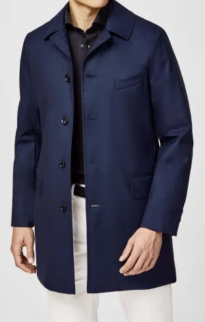 Barberis Canonico Blue Tech Wool Lightweight Water-Repellent Unconstructed Coat