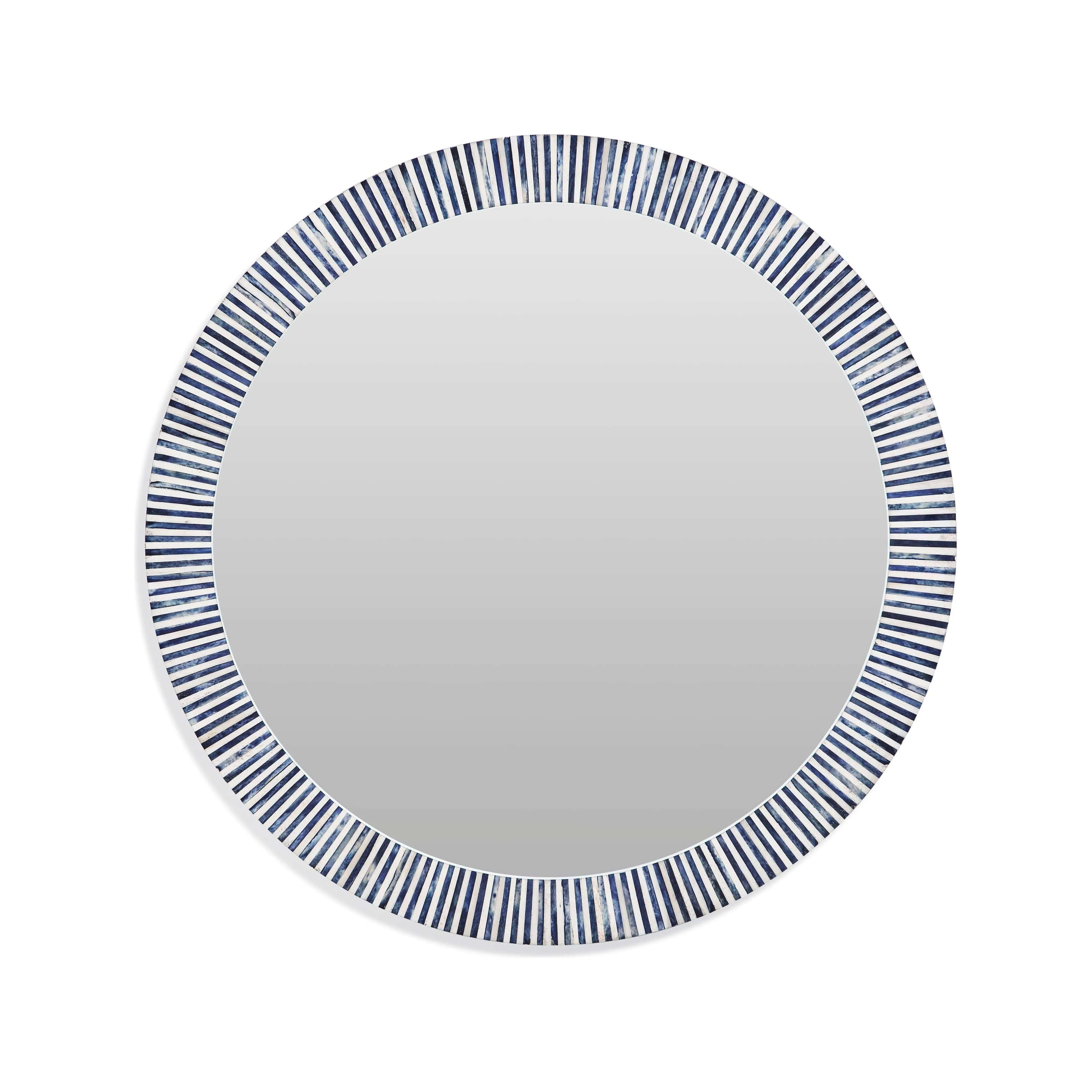 Bassett Mirror Radial 36" Round Bone Inlay Mirror
