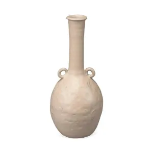 Beige Ceramic Babar Vase - Coastal Decor - Small