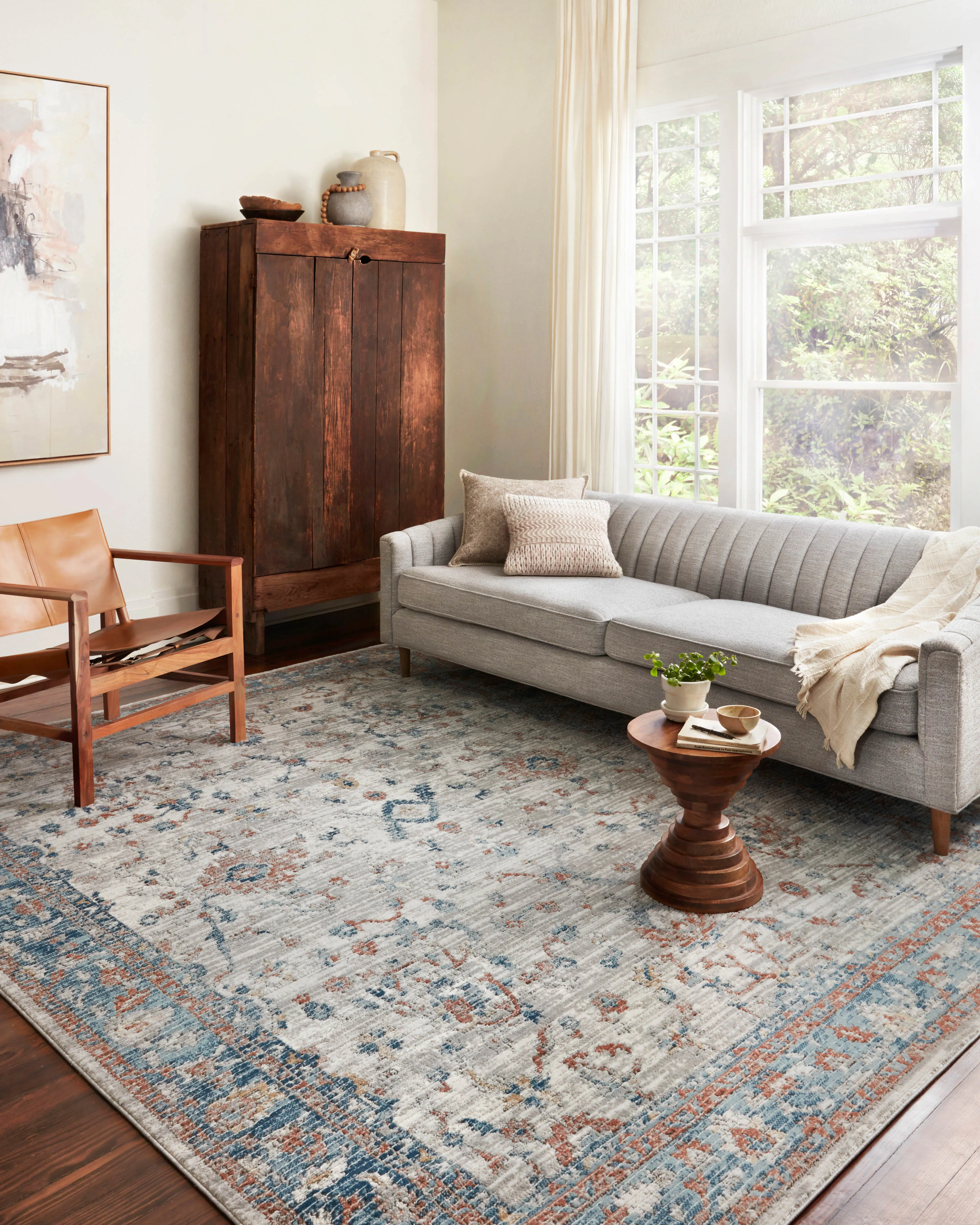 Bianca Rug in Dove & Multi