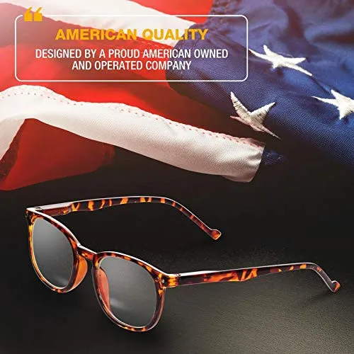 Blue Light Blocking Glasses - Computer Screen Bluelight Protection - Anti UV Glare - Buxton Model ( 2.0, Tortoise)