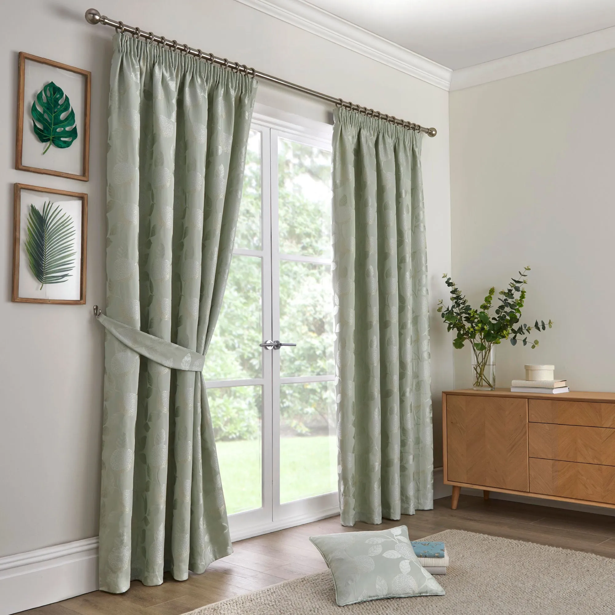 Bramford Pair Of Curtain Tiebacks by Curtina in Green 26" x 4"