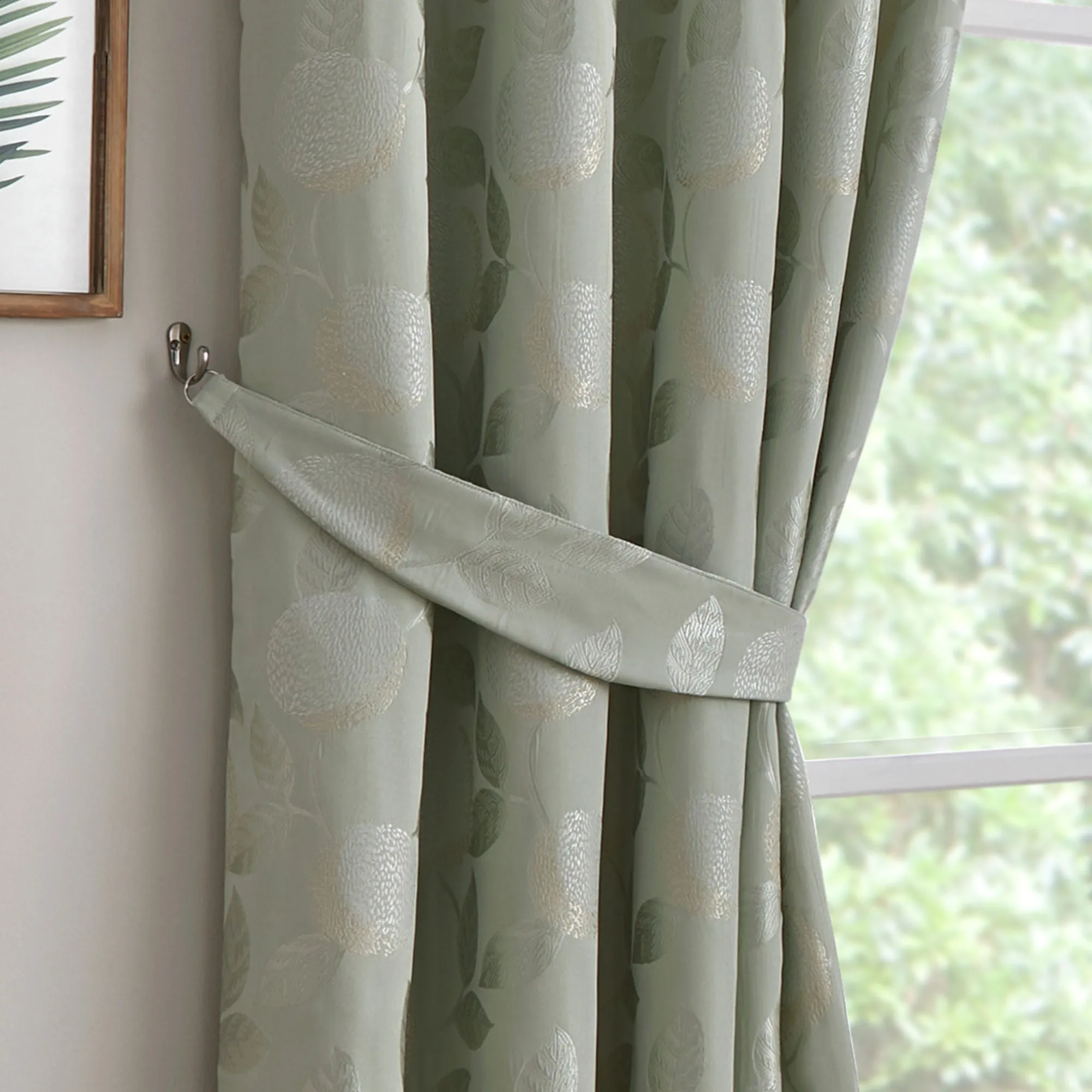 Bramford Pair Of Curtain Tiebacks by Curtina in Green 26" x 4"