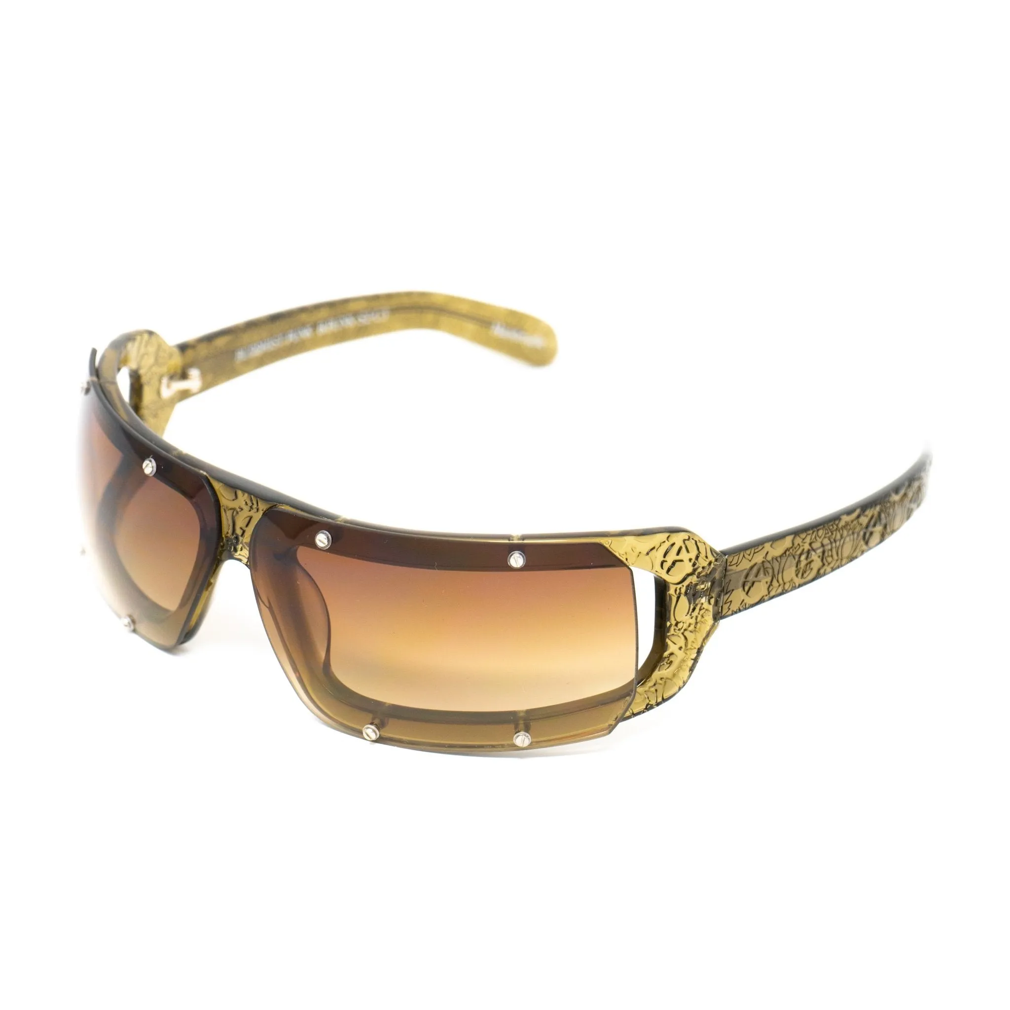 Buddhist Punk Sunglasses Rectangular Khaki and Brown