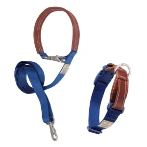 BUNDLE DEAL: Sputnik Nylon Dog Collar   Multifunctional Leash Set (Blue)
