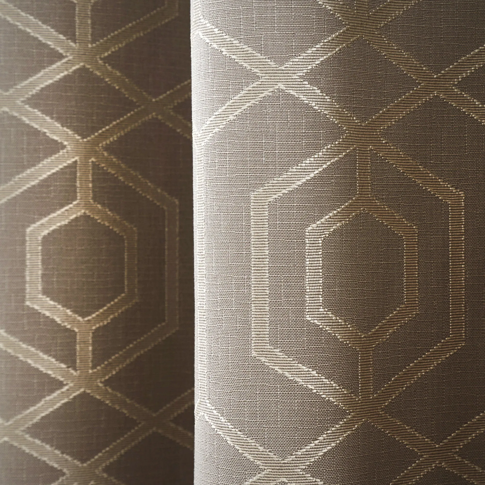 Camberwell Pair of Eyelet Curtains by Curtina in Stone