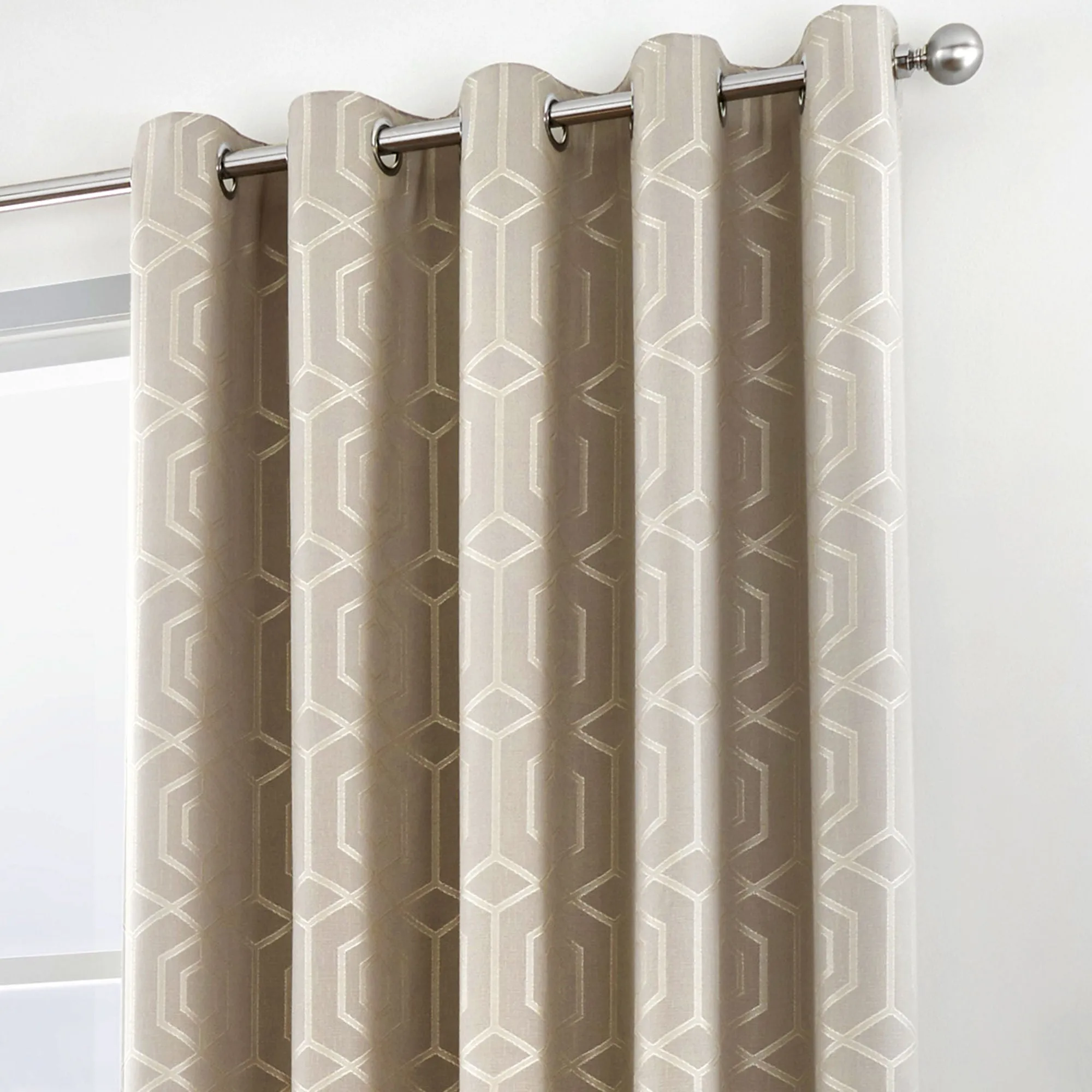 Camberwell Pair of Eyelet Curtains by Curtina in Stone