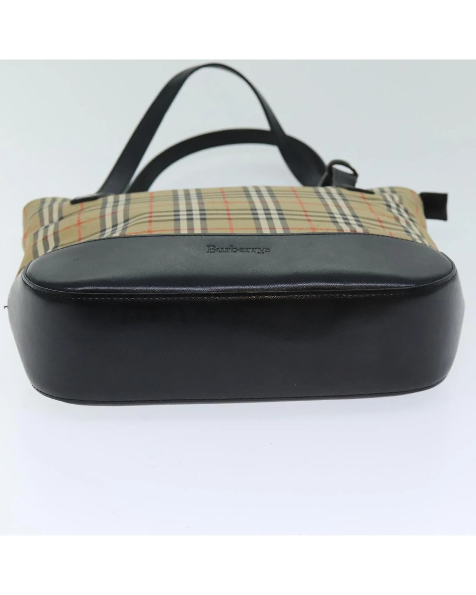 Canvas Tote Bag with Nova Check Pattern and Charm Accessory