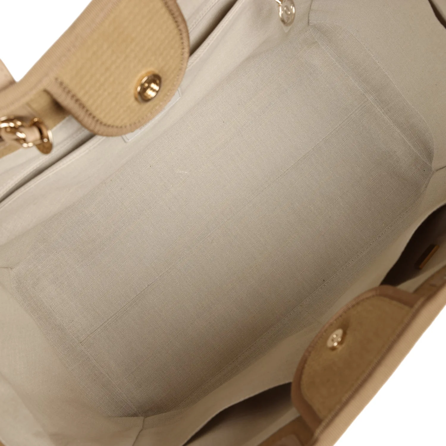 Chanel Large Deauville Shopping Tote Beige Canvas Gold Hardware