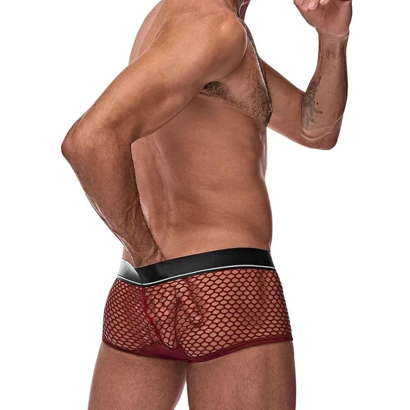 Cock Pit Net Mini Cock Ring Short - Large -  Burgundy