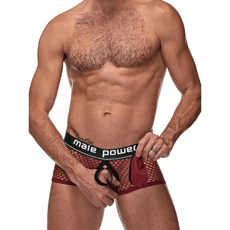 Cock Pit Net Mini Cock Ring Short - Large -  Burgundy