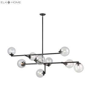 Communique 64" 9 Light Island Light in Oiled Bronze
