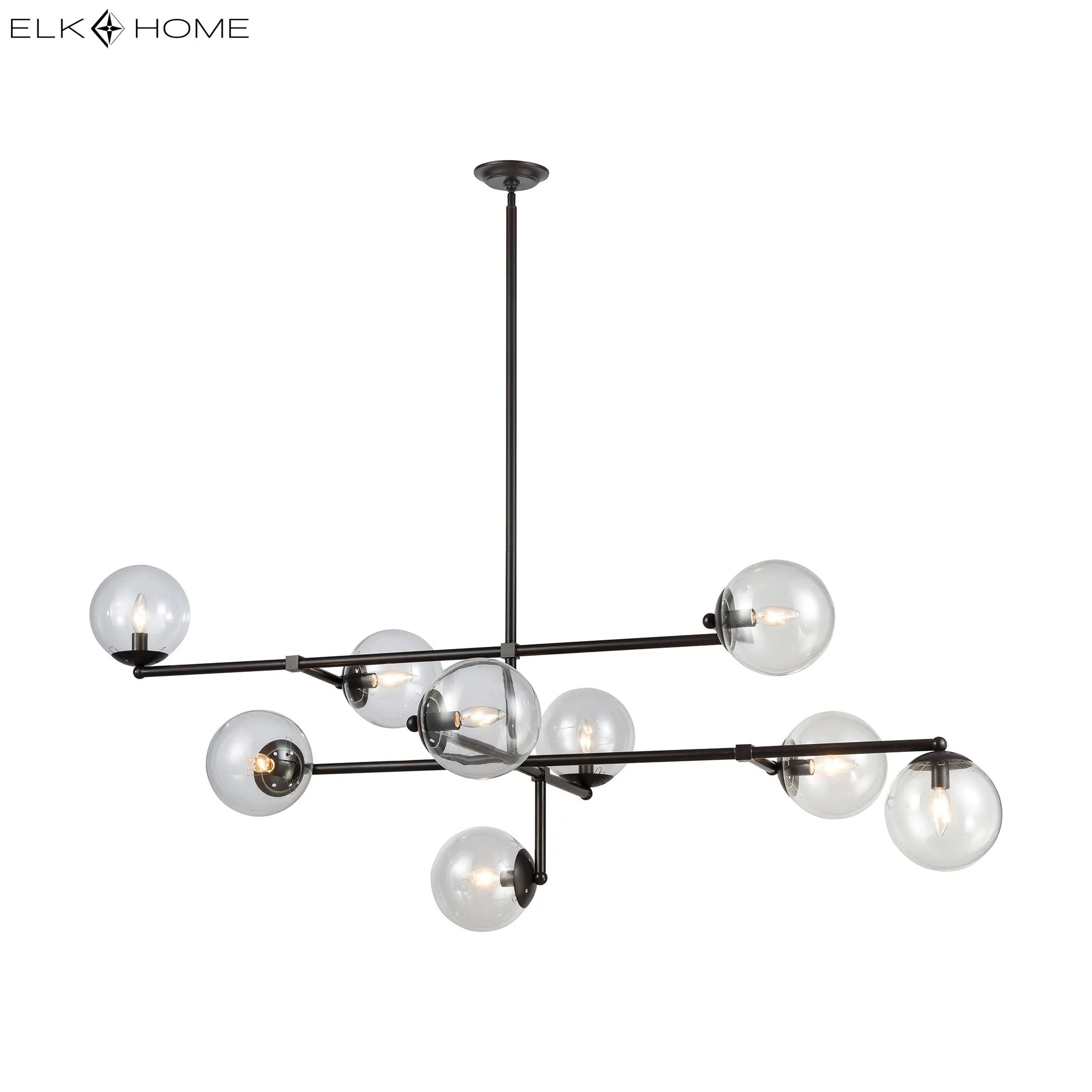 Communique 64" 9 Light Island Light in Oiled Bronze