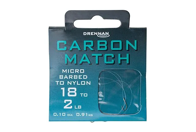 Drennan Carbon Match Hooks To Nylon
