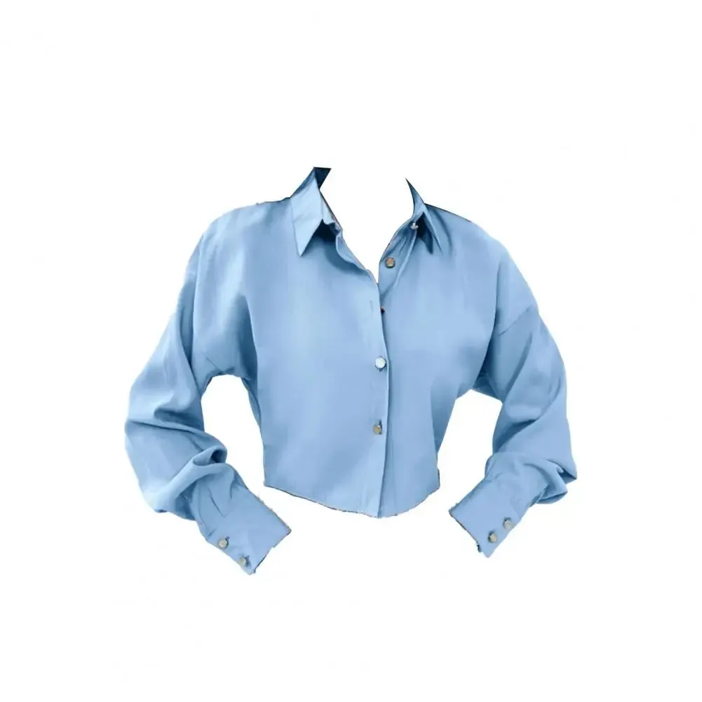 Elegant Solid Color Women's Cardigan Blouse