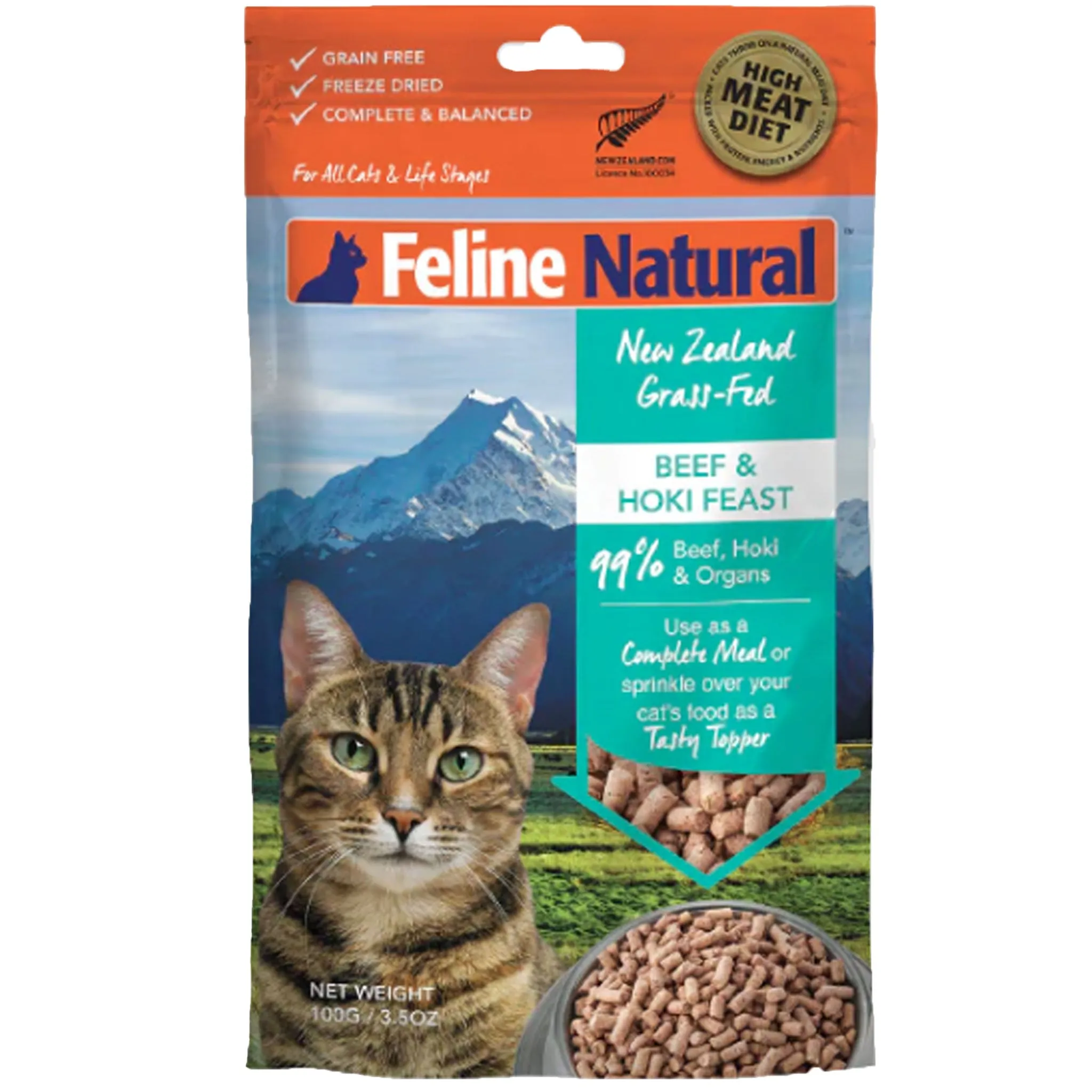 Feline Natural Freeze-Dried Cat Beef & Hoki