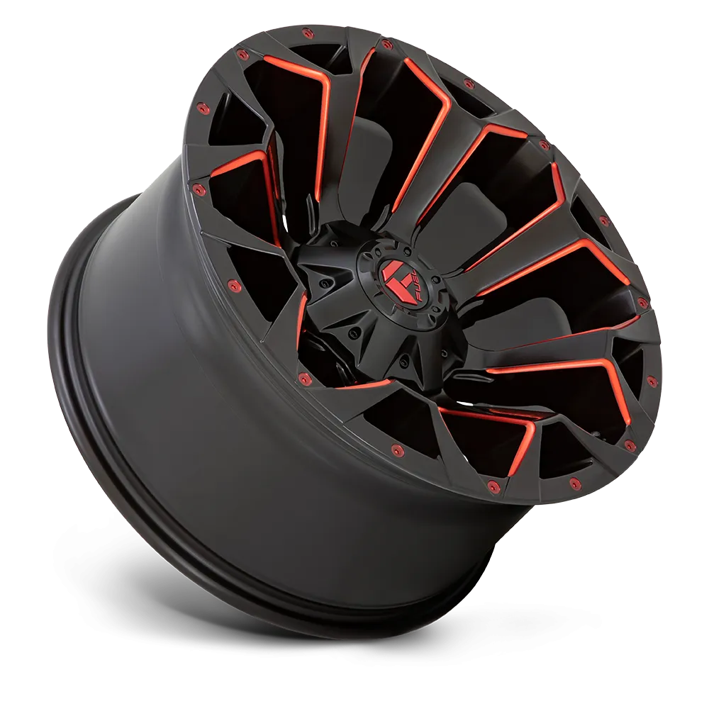 Fuel Assault Wheels Matte Black Red Milled D787 | 2023-2016 Toyota Tacoma / 2010  4Runner (Multiple Size Options)