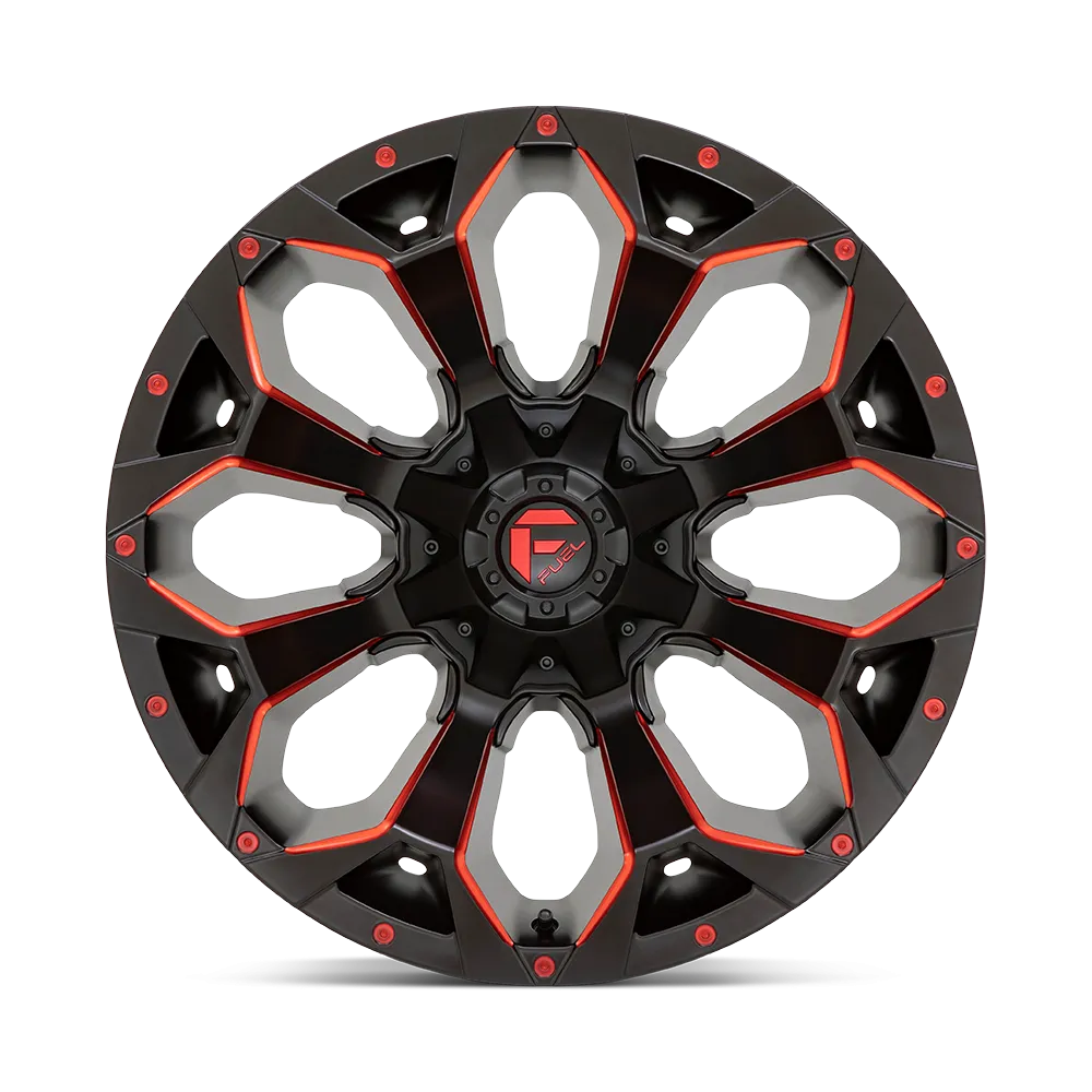 Fuel Assault Wheels Matte Black Red Milled D787 | 2023-2016 Toyota Tacoma / 2010  4Runner (Multiple Size Options)