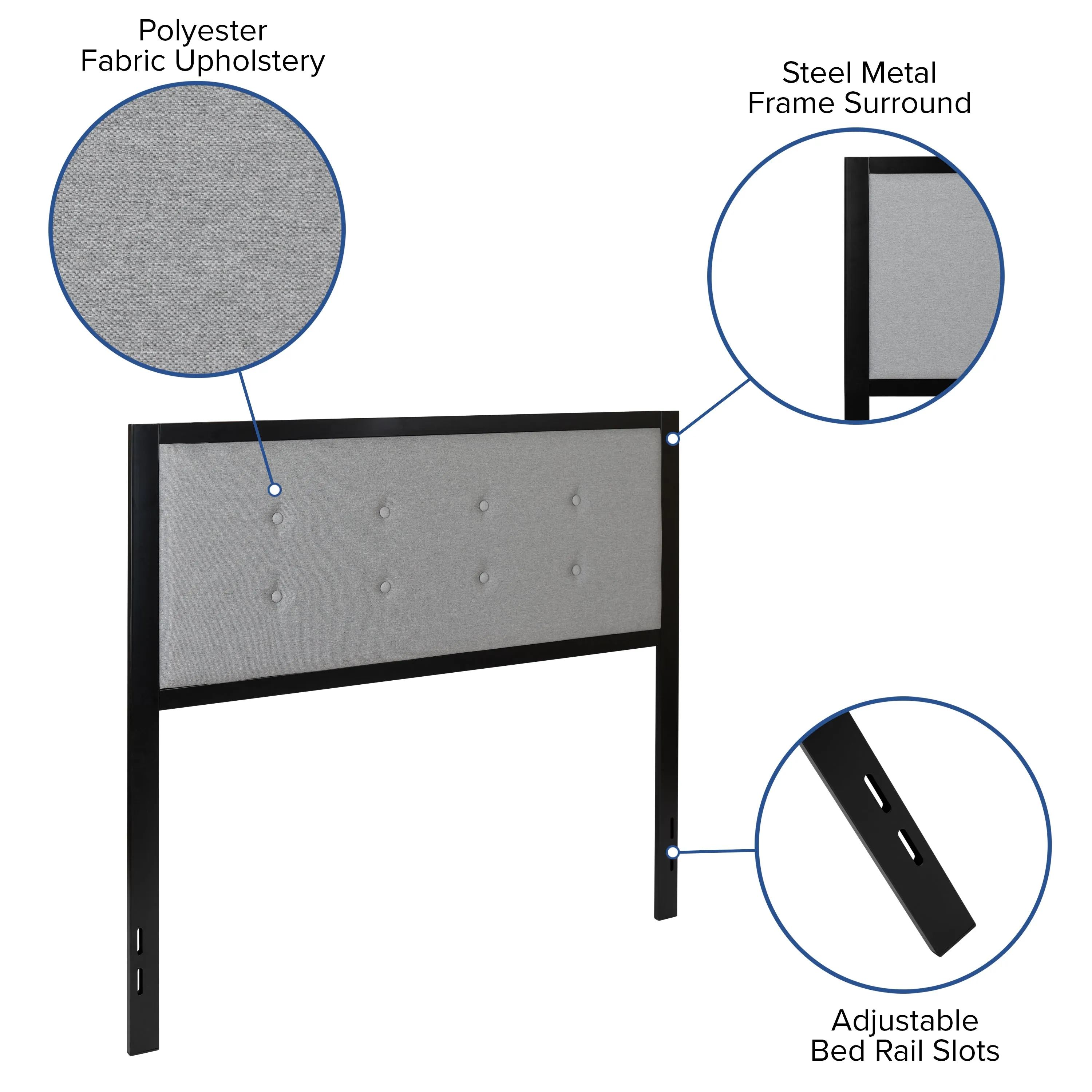 Full Light Gray Headboard HG-HB1725-F-LG-GG