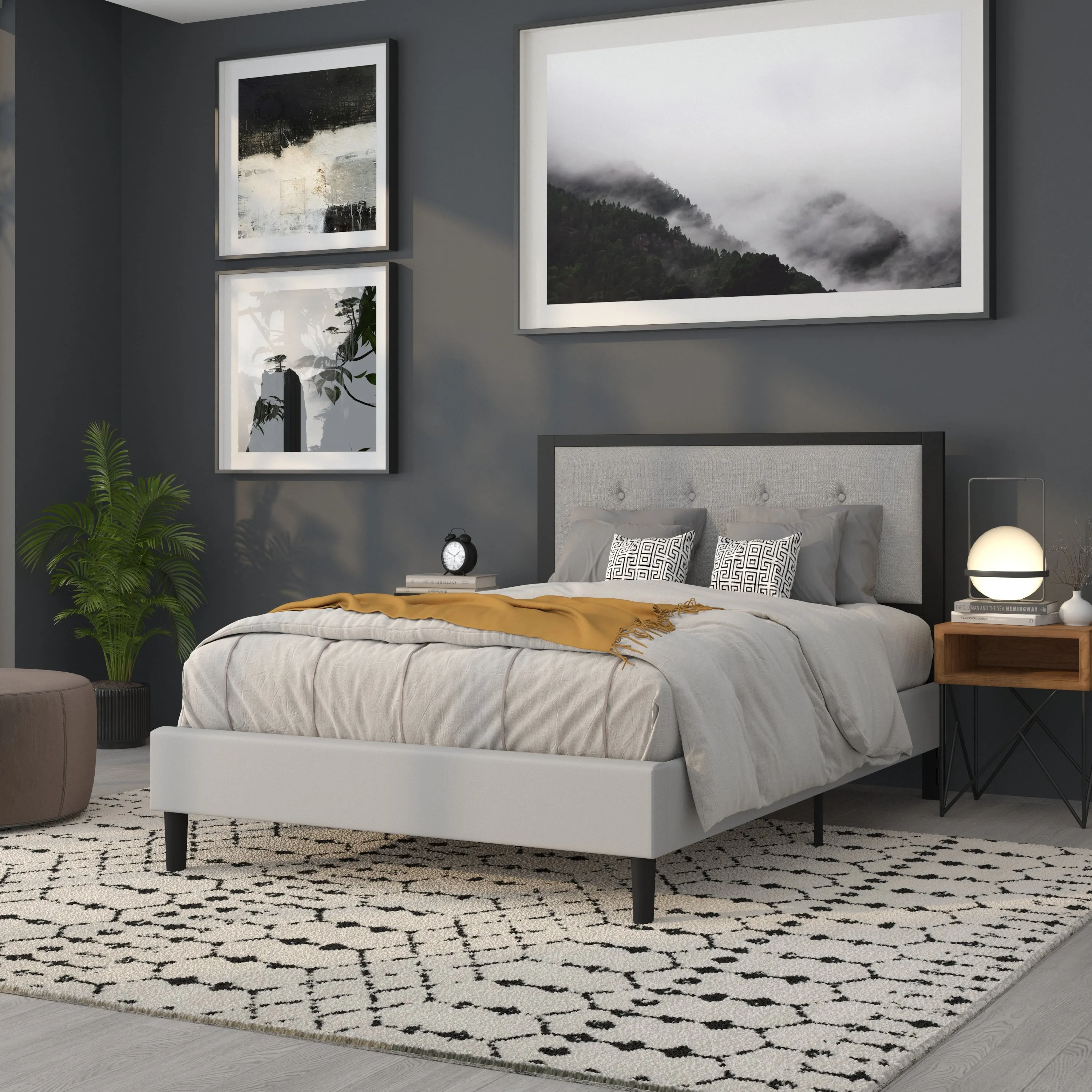 Full Light Gray Headboard HG-HB1725-F-LG-GG
