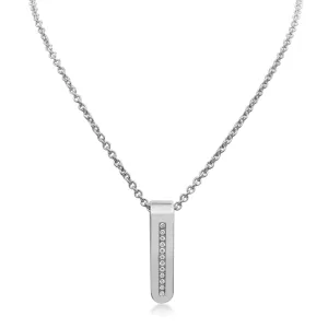 Garrard Diamond Set Strip Pendant Necklace - 18ct White Gold