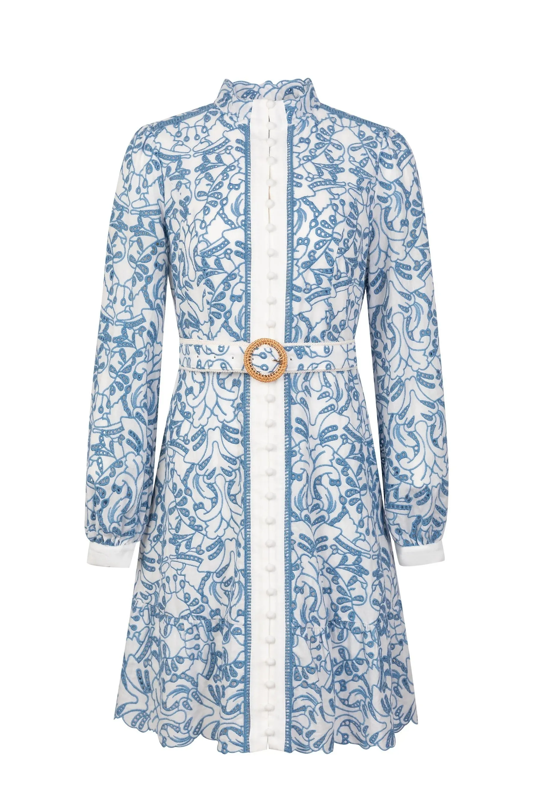 GDS Naomi Belted Short Zip Dress | Blue