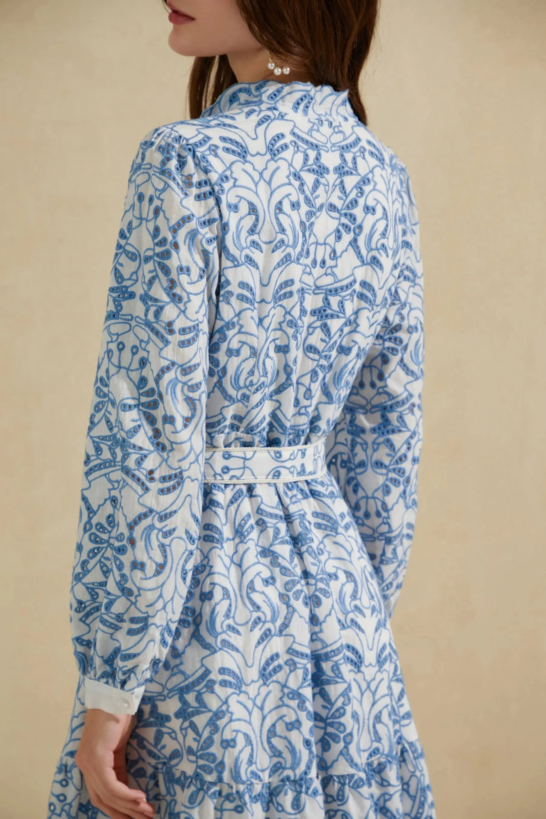 GDS Naomi Belted Short Zip Dress | Blue