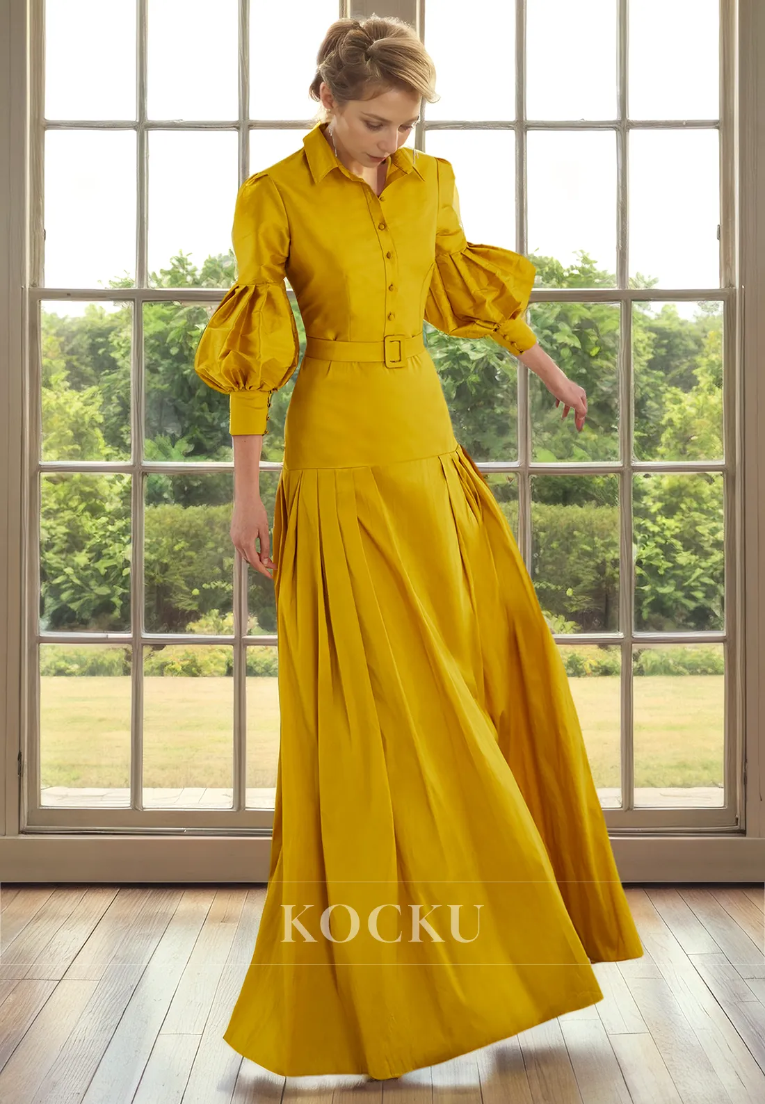 Gorgeous & Charming Long sleeves A-Line Split Satin Cocktail Mother of the Bride Dress