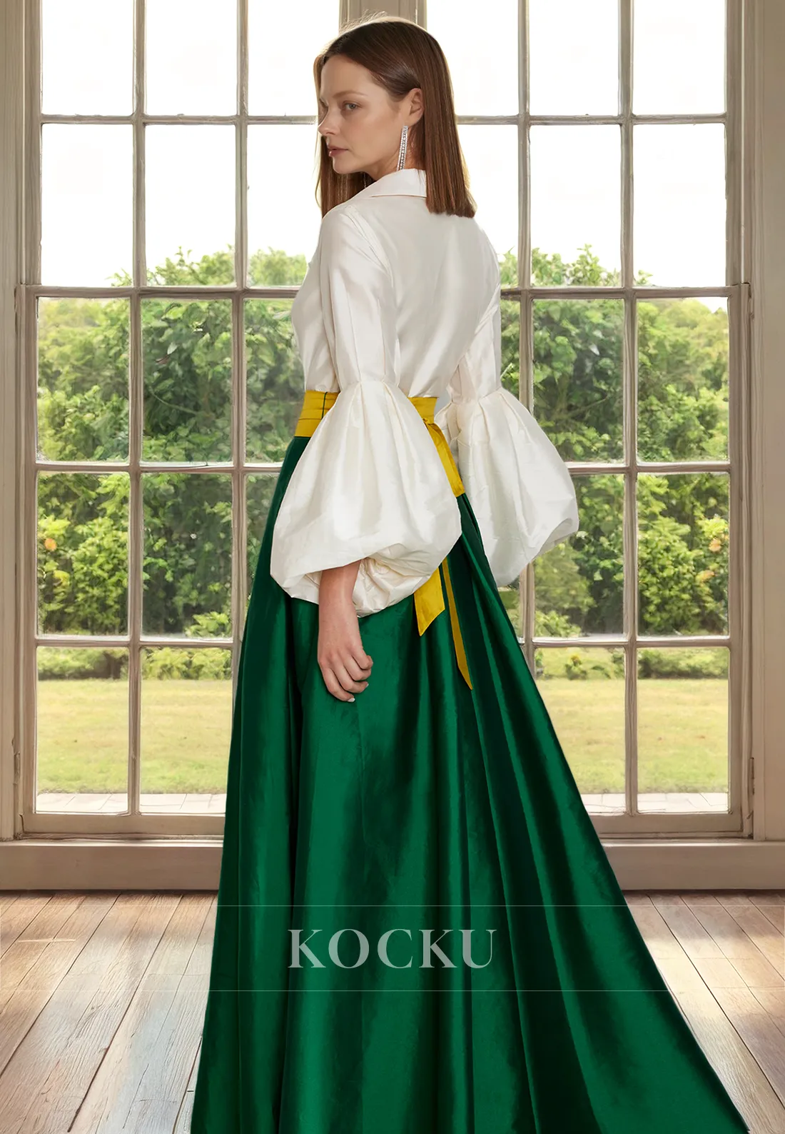 Gorgeous & Charming Long sleeves A-Line Split Satin Cocktail Mother of the Bride Dress