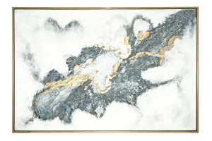Grey/Gold Handed Painted Canvas Wall Art