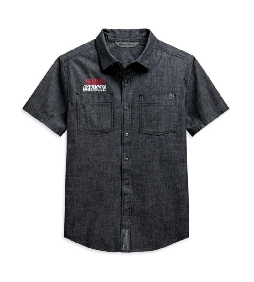 Harley-Davidson® Men's Chambray Shirt - Slim Fit, 99088-20VH