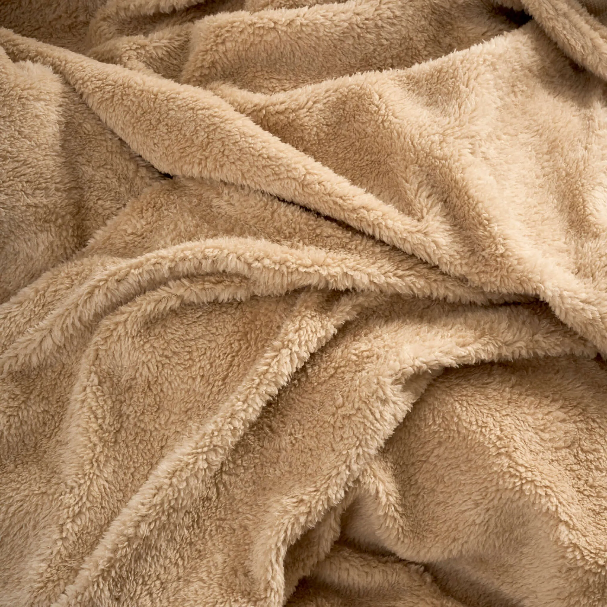 Hibernate Cosy Collection Super Soft Teddy Fleece Duvet & Two Pillow Covers Set - Beige