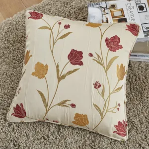 Juliette Filled Cushion by Curtina in Natural & Red  43 x 43cm