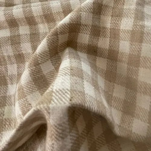Khaki & Ivory Yarn-Dye Check Suiting | 25-Yard Lot - SKU 4936 #U151