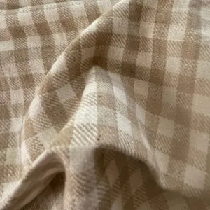 Khaki & Ivory Yarn-Dye Check Suiting | 25-Yard Lot - SKU 4936 #U151