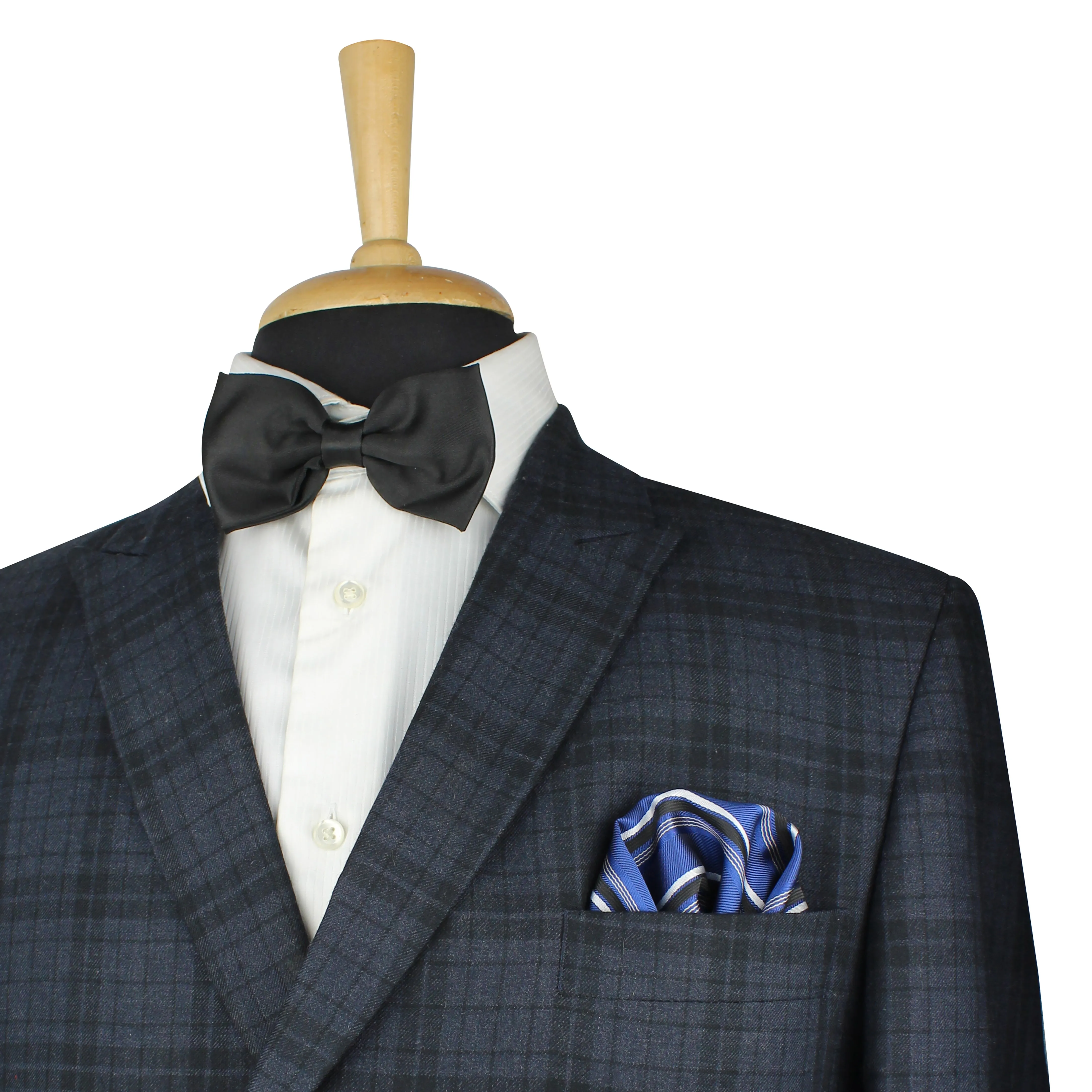 Kovove Elegant Blue Striped Pocket Square For Men